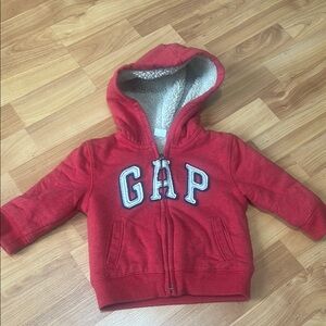 BabyGAP Red fleece lined Hoodie 12-18 months